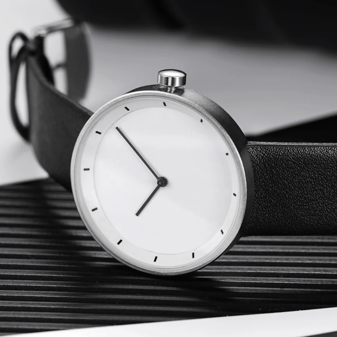 Uomini's Orologio classico minimalista con cinturino in pelle