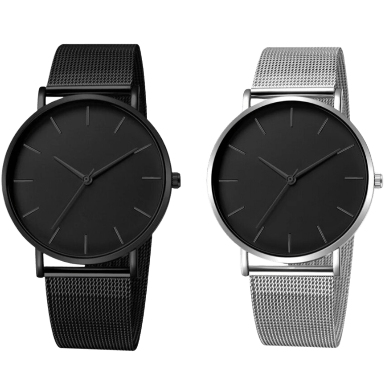 miehet's Klassinen minimalistinen ruostumattomasta teräksestä valmistettu kello